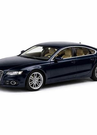 Машинка audi a7 sportback 1:32 автопром темно-синяя — металлическая, открывающиеся двери, свет и звук