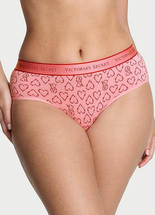 Женские трусики victoria's secret (698756322942) logo cotton hiphugger s розовые