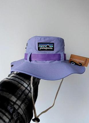Панама patagonia фіолетового кольору на об’єм голови 56–58 см, повсякденна бузкова панама з шийним шнурком