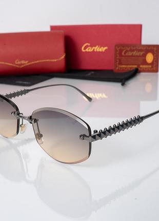 Женские солнцезащитные безоправные очки cartier (803-1)