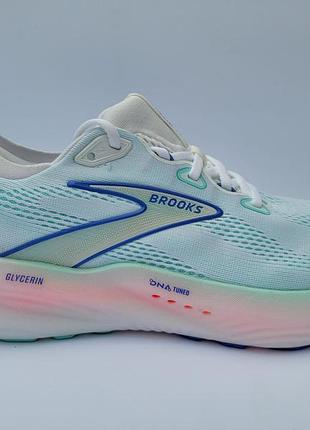 Кросівки жіночі brooks glycerin 22 white/limpet shell/amparo blue 37,5р
