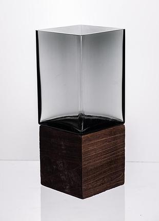 Ваза для цветов квадратная стеклянная 10×10×25 (см) декоративна ваза 1.5 (л) из толстого стекла hp-19-160-3