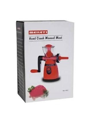 Ручная мясорубка meileyi 663 красная