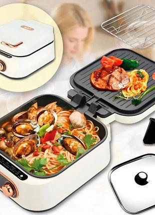 Многофункциональный гриль raf r.5409 3в1 / сковорода- гриль hot pot grill 2.5l / сковорода-гриль раскладная 1800 вт