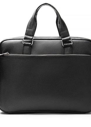 Мужская деловая кожаная сумка leather collection (5038) черная
