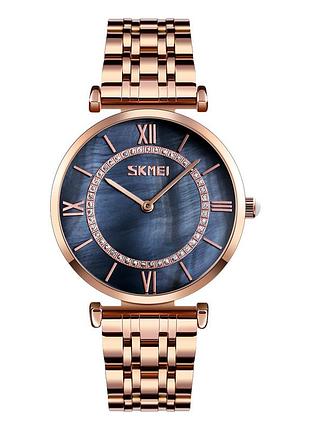 Skmei 9198rgbkh-b rose gold-black men size sale