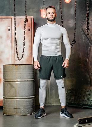 Компрессионная одежда для тренировок under armour 3в1: (рашгард с горлышком + шорты + леггинсы) l
