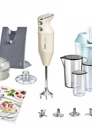 Профессиональный кулинарный блендер bamix baking м200 кремовый, бамикс погружной многофункциональный с