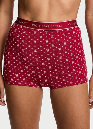 Женские трусики victoria's secret (228779695781) logo cotton high-waist boyshort xs красные