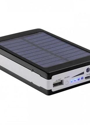 Повербанк на сонячній батареї un-3102 solar 40000mah • портативна мобільна зарядка power bank з led ліхтариком для телефону,