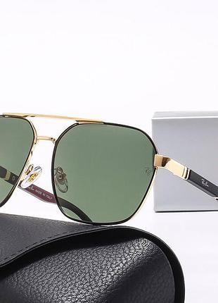 Сонцезахисні чоловічі окуляри ray ban (58391) polaroid зелені