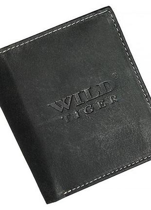 Портмоне чоловіче wild tiger (037) шкіряне чорне