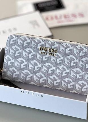 Женский кошелек на молнии guess (7594) белый