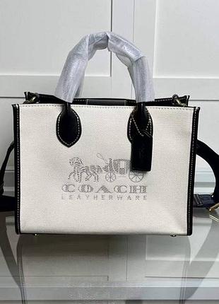 Женская сумка средних размеров coach ace белая lux