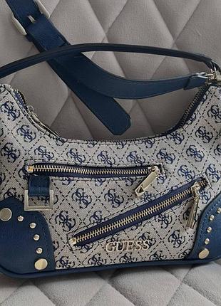 Жіноча компактна сумка на плече guess (812820) синя
