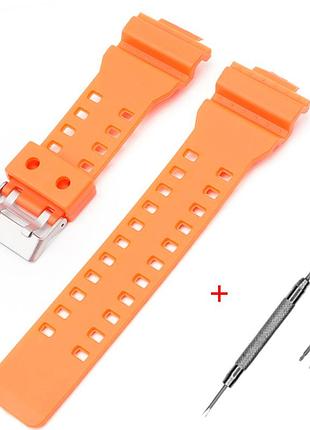 Ремінець для casio g-shock ga-100/110 orange si