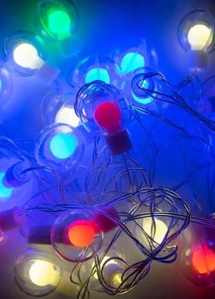 Xmas гирлянда штора лампочки в прозрачном шаре 5m 20 лампочек м 8179