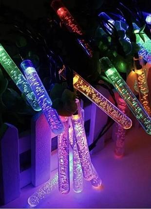 Гирлянда светодиодная «сосульки», 20 led, 5 м, мультицвет, прозрачный провод (a-26)