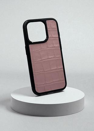 Чохол для iphone з натуральної італійської шкіри рожевий