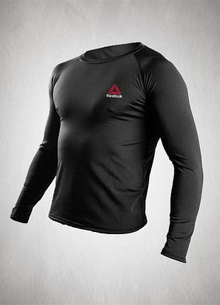 Компрессионный рашгард для тренировок reebok 2025, компрессионная одежда черного цвета xl