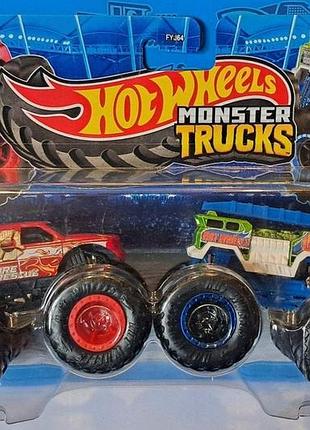 Hot wheels monster trucks 1:64 fire rescue vs 5 alarm jlv86 хот-вілс монстер трак пожежна команда