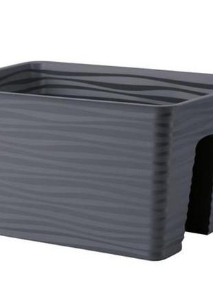 Балконный вазон-горшок на перила form-plastic сахара 11 л серый