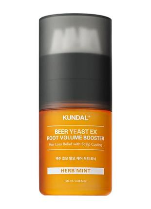 Тоник для прикорневого объема kundal beer yeast ex root volume booster herb mint, 100 мл