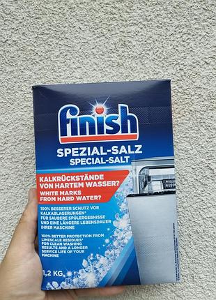 Соль для посудомоечных машин finish spezial-salz 1.2 кг – защита от накипи и блеск посуды