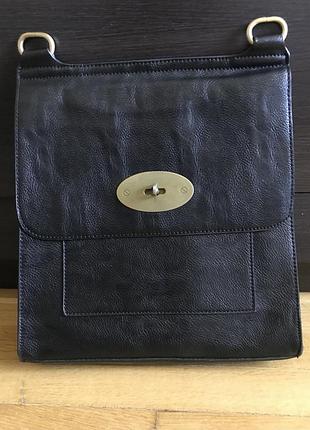 Шкіряна чорна сумка mulberry