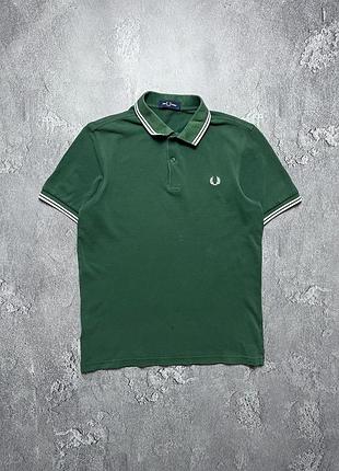 Vintage винтажная футболка поло fred perry фред пери big logo casual кэжуал size m размер м