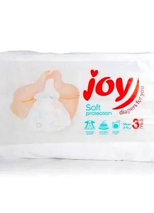 Подгузники joy soft protection размер 3 (4-9 кг), 56 шт