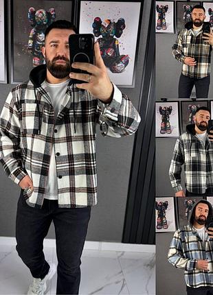 Мужская рубашка в клетку байка m/l l/xl xl/xxl