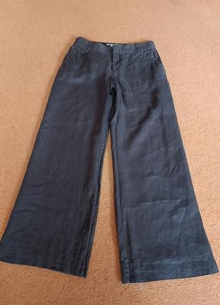 Брюки широкие льняные zara 36