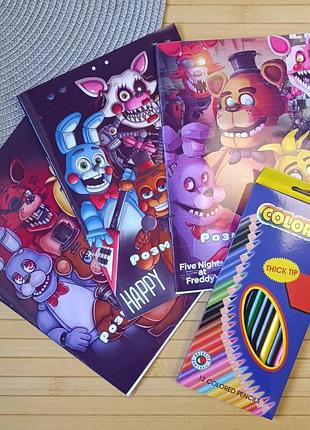 Раскраска 5 ночей у фредди five night's at freddy's а5 набор 3 шт + карандаши (28995)