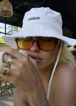 Панама jacquemus le bob artichaut hat / жакмю білий
