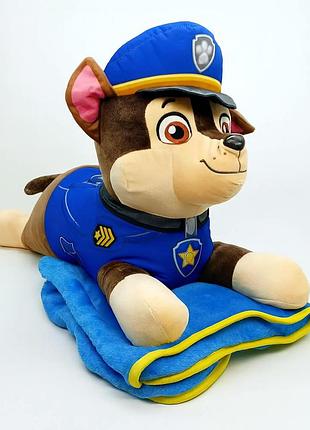 М’яка іграшка з пледом paw patrol гонщик kids hits 2в1 — подушка та ковдра 115×75 см, арт. kh71/001l