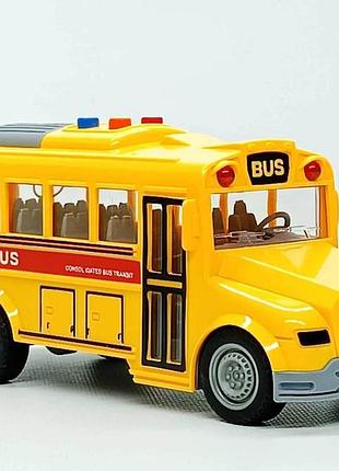 Школьный автобус "shool bus" свет, звук, (19 см) желтый js168
