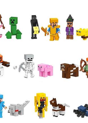Детский конструктор minecraft xl03 — набор из 16 фигурок, 200 деталей для игры