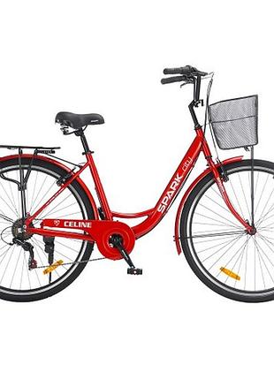 Велосипед spark city celine (колеса – 28", алюминиевая рама – 18") красный