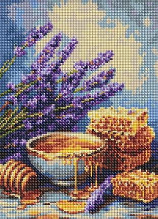 Алмазная мозаика "лаванда и мед" amo20412, 30х40 см