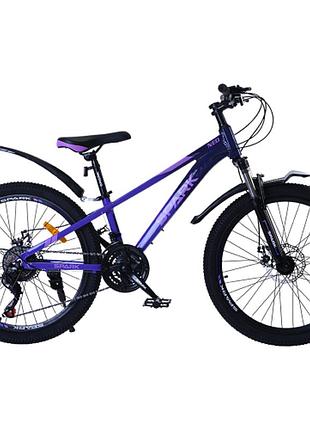 Велосипед spark neo (колеса - 24", алюмінієва рама - 11") темно-фіолетовий із фіолетовим