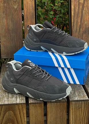 Кроссовки мужские подростковые adidas zx22 boost, темные (летние) демисезонные весна-лето-осень замша кожа текстиль размер 40-45 новые 2003-2