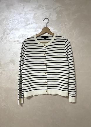 Кардиган у смужку на золотистих ґудзиках zara