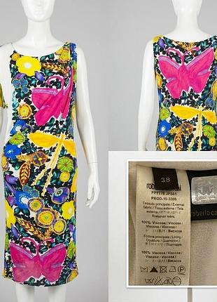 Roberto cavalli  плаття міді multi-color floral viscose  sz it 38
