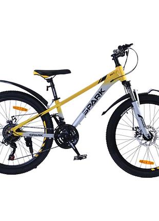 Велосипед spark sky (колеса - 24", алюмінієва рама - 11") жовтий із сірим