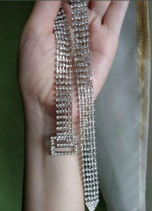 Чокер серебро на шею колье ожерелье украшение ремешок3 фото