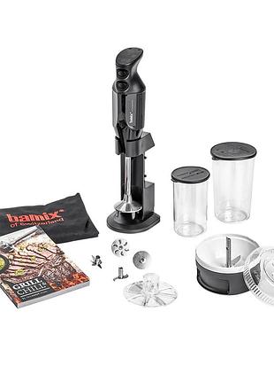 Профессиональный кулинарный блендер bamix deluxe bbq м200 черный, бамикс погружной многофункциональный с