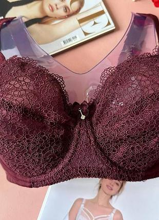 80/90g ажурный бюстгальтер на косточках finikin на чашку g бордовый