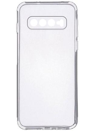 Чохол tpu transparent 1.5 мм із захистом камери для samsung galaxy s10, прозорий захисний кейс безбарвний