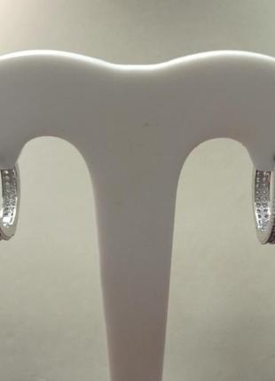 Сережки конго доріжка два ряди з фіанітами